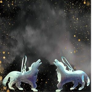Sterling Silver Wolf Earrings
